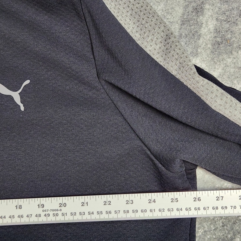 Puma Sweater Mens Size 2XL Full Zip logo Black Gray strips on sleeves - Picture 7 of 12